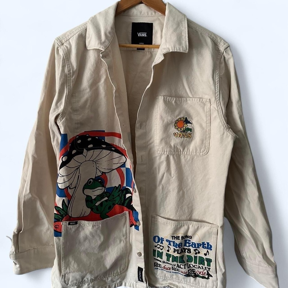 Vans Beige Graphic Button-Up Shirt